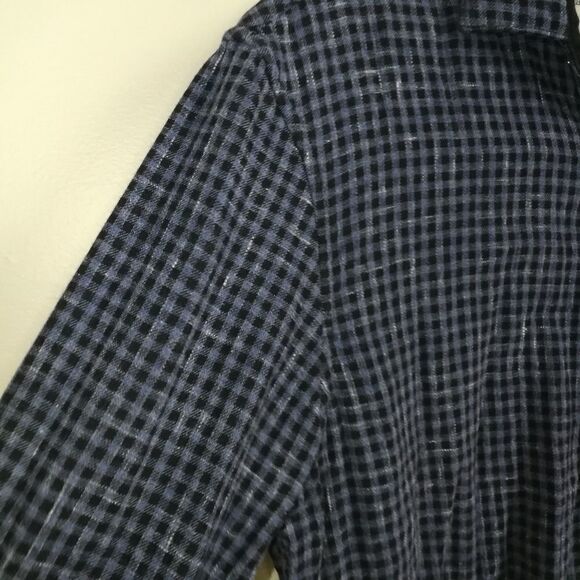Men PENGUIN Check Gingham Blue Lined Preppy Heritage Slim Fit Shirt Size Medium - Picture 8 of 14